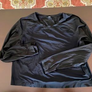 Lululemon Loose Fitting Crop Longsleeve Black Sz S/M